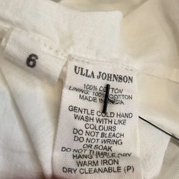 Ulla Johnson Oletha Dress In Gris Cotton Midi Size 6